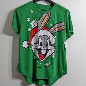 NWT Looney Tunes Bugs Bunny Women's Christmas Short Sleeve T-shirt, Size XXL(19)